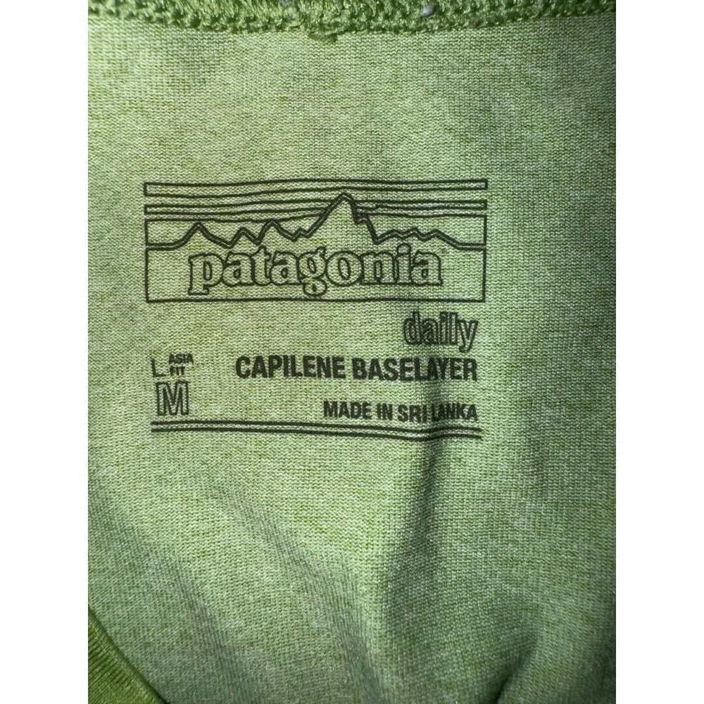 Patagonia men's lime green daily capilene base layer t-shirt medium - Picture 4 of 4